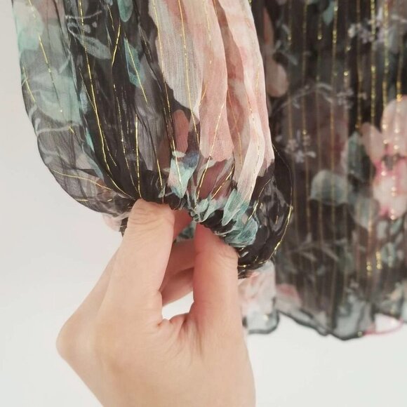 Zimmermann Master Flute Silk Gold Floral Blouse b115 - Picture 6 of 9